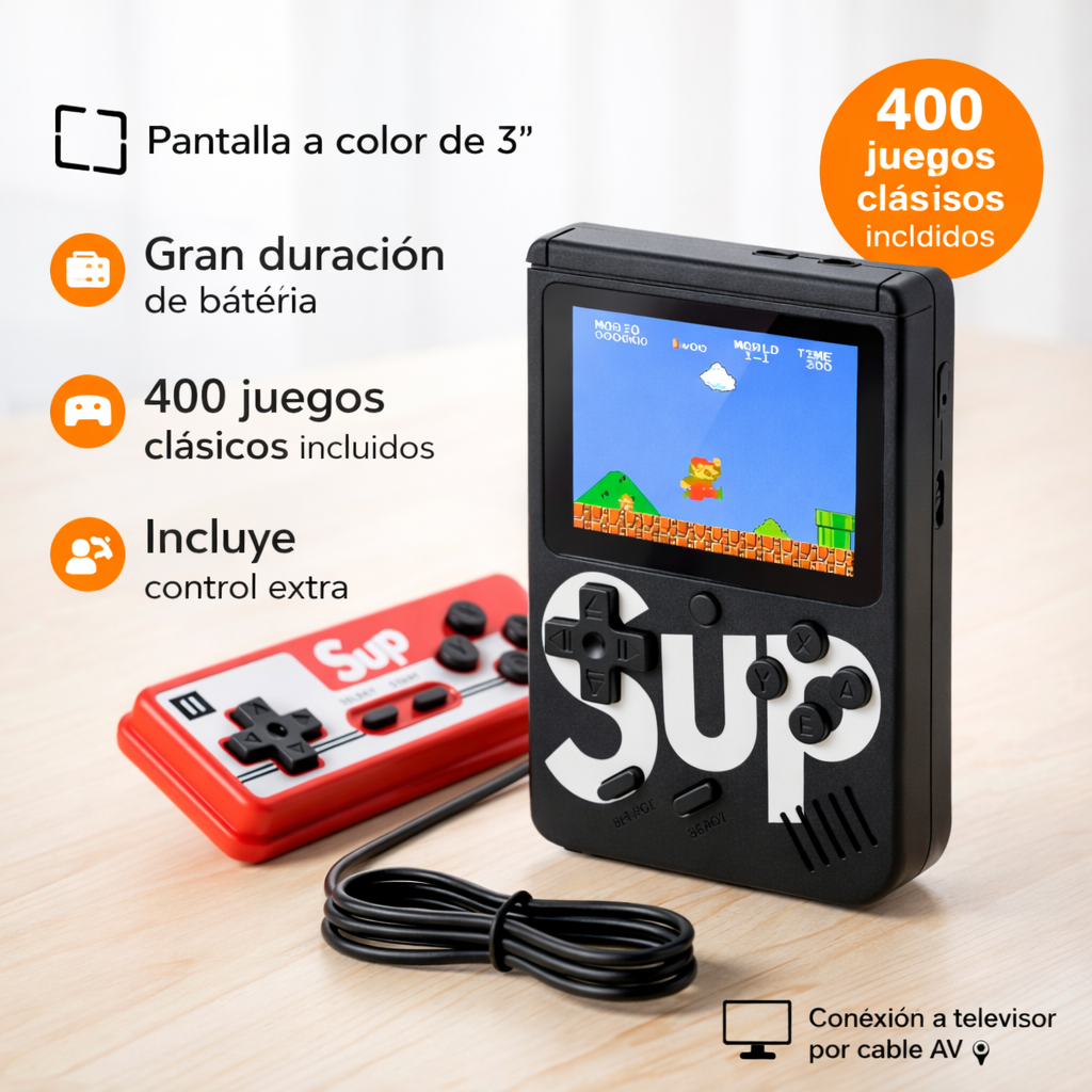 Consola portátil SUP y control rojo