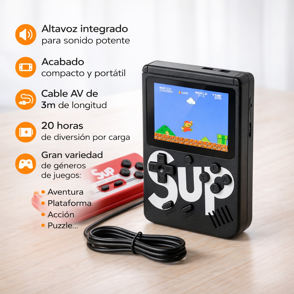 Consola portátil SUP y control rojo