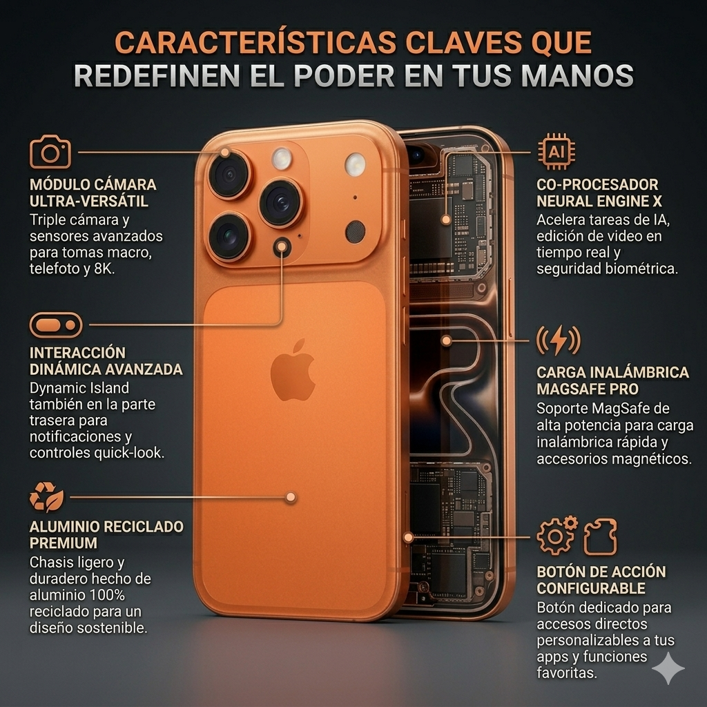 iPhone 17 Pro 256GB Orange (eSIM) 1.400 USD - Imagen 4