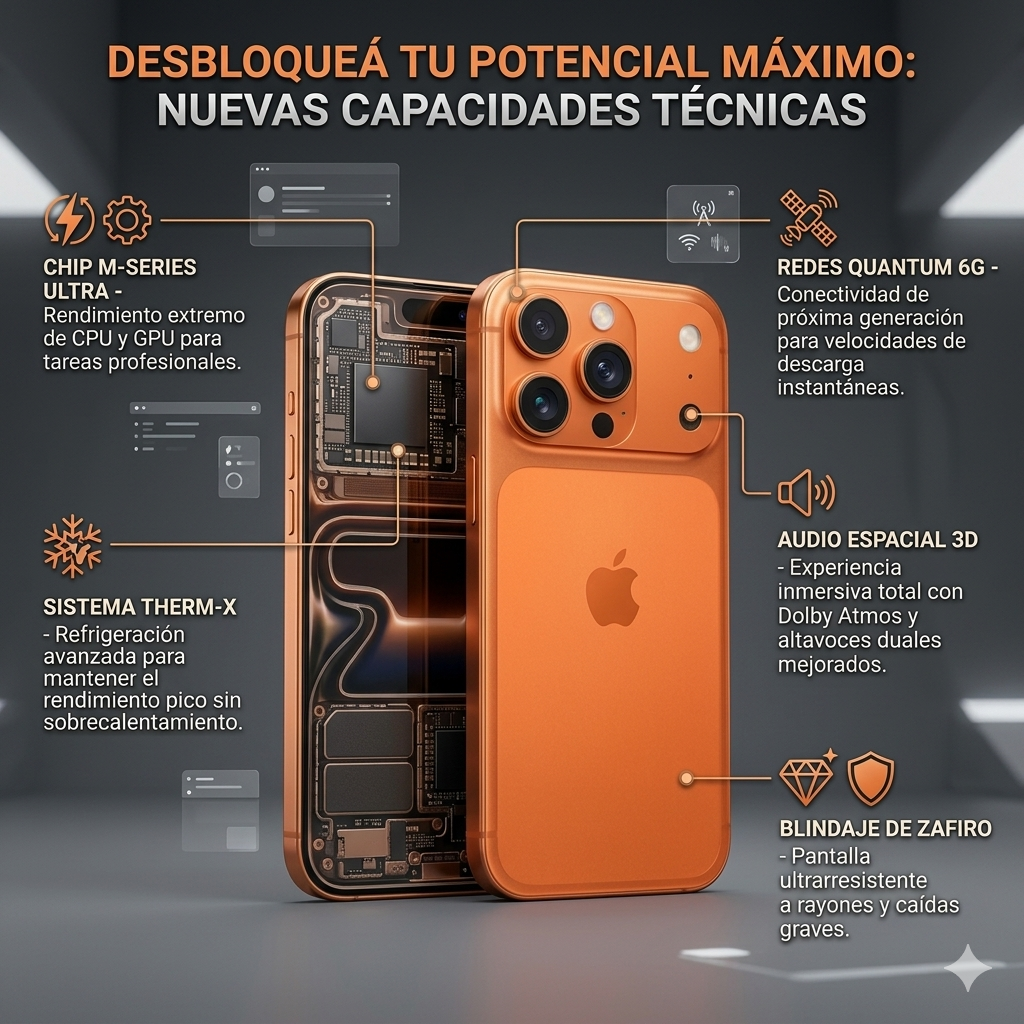 iPhone 17 Pro 256GB Orange (eSIM) 1.400 USD - Imagen 3